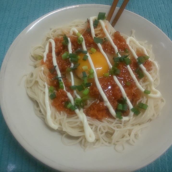 食べるラー油で マヨ釜玉そうめん レシピ 作り方 By ハトリーナ 楽天レシピ 食べるラー油で マヨ釜玉そうめん レシピ 作り方 By ハトリーナ 楽天レシピ